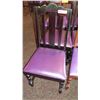 Image 2 : Qty 6 Wooden Chairs (All Have Purple Seats But Varying Styles) 38.5"H and 36"H