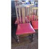 Image 2 : Qty 7 Wooden Chairs (All Have Red Seats But Varying Styles) 41" H & 36" H