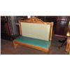 Image 2 : Wooden Banquette Seat w/ Padded Seat & Backrest, Carved Detail - 58"L x 21"W x 54" H