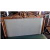 Image 8 : Wooden Banquette Seat w/ Padded Seat & Backrest, Carved Detail - 58"L x 21"W x 54" H