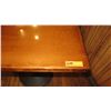 Image 2 : Square Hardwood Table w/ Round Metal Base 27 x 30 x 30"H