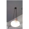 Image 1 : Hanging Ceiling Light Fixture w/Frosted Glass Dome (already deinstalled from ceiling)