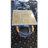 Image 1 : Square Granite Table (35x35x28.5" H) w/4 Chairs 29.5" H, Upholstered (granite chipped in various are