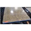 Image 2 : Square Granite Table (35x35x28.5" H) w/4 Chairs 29.5" H, Upholstered (granite chipped in various are