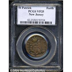 (1670-75) FARTH St. Patrick Farthing VF25 PCGS.