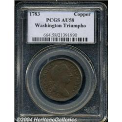 1783 TOKEN Georgius Triumpho Token AU58 PCGS.