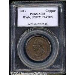 1783 1C Washington Unity States Cent AU58 PCGS.