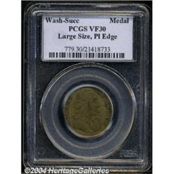 Undated MEDAL Washington Success Medal, Large Size, Plain Edge VF30 PCGS.
