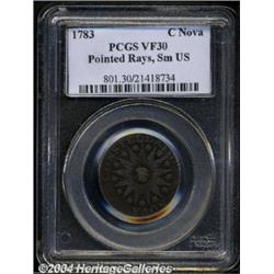 1783 COPPER Nova Constellatio Copper, Pointed Rays, Small US VF30 PCGS.