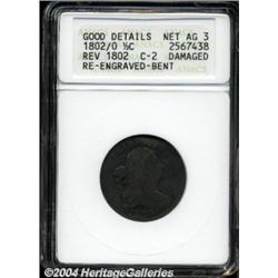 1802/0 1/2 C Reverse of 1802--Damage, Re-Engraved, Bent--ANACS. Good Details, Net AG3.