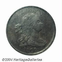 1806 1/2 C Small 6, Stems AU55 NGC.