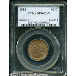 1853 1/2 C MS65 Brown PCGS.