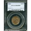 Image 1 : 1853 1/2 C MS65 Brown PCGS.