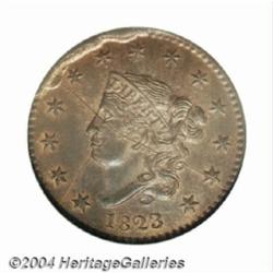 1823 1C Copper Restrike MS66 Red and Brown NGC.