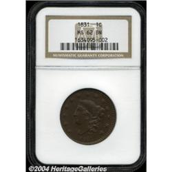 1831 1C Large Letters MS62 Brown NGC.