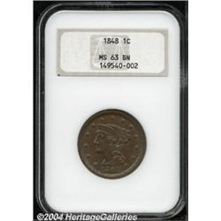 1848 1C MS63 Brown NGC.