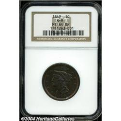 1849 1C MS64 Brown NGC.