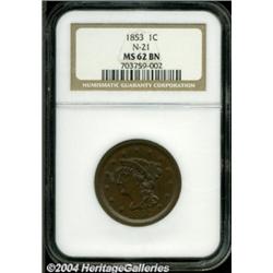 1853 1C MS62 Brown NGC.