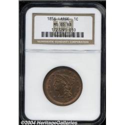 1856 1C Slanted 5 MS65 Red and Brown NGC.