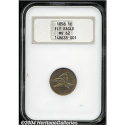 1858 1C Large Letters MS62 NGC.