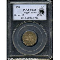 1858 1C Large Letters MS64 PCGS.