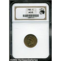 1863 1C MS65 NGC.
