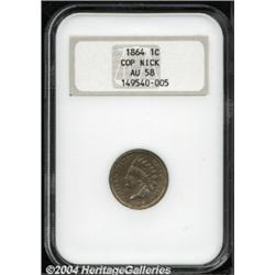 1864 1C Copper-Nickel AU58 NGC.