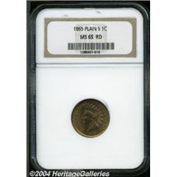 1865 1C Plain 5 MS65 Red NGC.