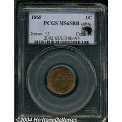1868 1C MS65 Red and Brown PCGS.