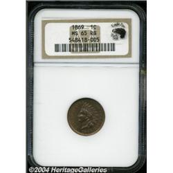 1869 1C MS65 Red and Brown NGC.