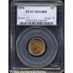 1870 1C MS64 Red and Brown PCGS.