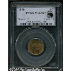 1870 1C MS65 Red and Brown PCGS.