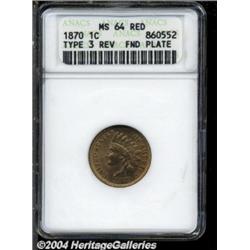 1870 1C MS64 Red ANACS.