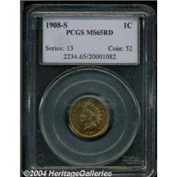 1908-S 1C MS65 Red PCGS.