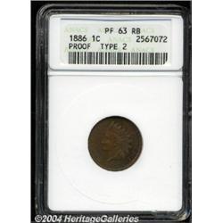 1886 1C Type One PR63 Red and Brown ANACS.