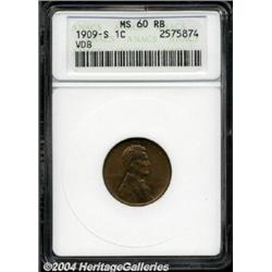 1909-S VDB 1C MS60 Red and Brown ANACS.