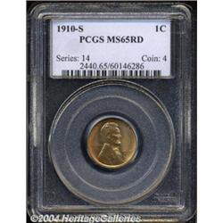 1910-S 1C MS65 Red PCGS.