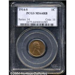 1914-S 1C MS64 Red and Brown PCGS.