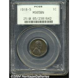 1918-S 1C MS65 Brown PCGS.