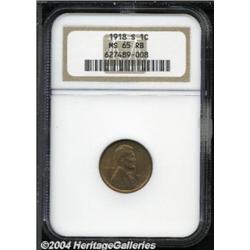 1918-S 1C MS65 Red and Brown NGC.
