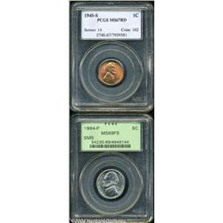 1945-S 1C Cent MS67 Red PCGS,