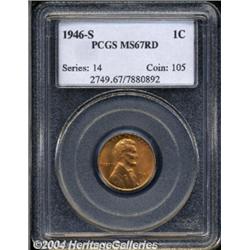 1946-S 1C MS67 Red PCGS.