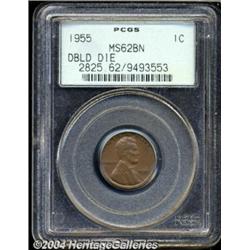 1955/55 1C Doubled Die MS62 Brown PCGS.