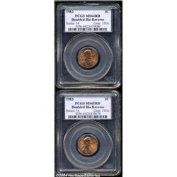 1983 1C Doubled Die Reverse MS64 Red PCGS,