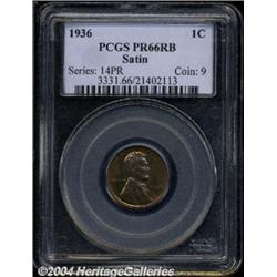 1936 1C Type One--Satin Finish PR66 Red and Brown PCGS.