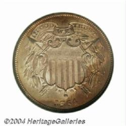 1864 2C Small Motto MS66 Red and Brown NGC.