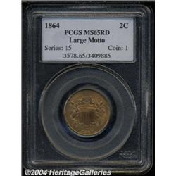 1864 2C Large Motto MS65 Red PCGS.