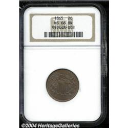 1865 2C MS66 Brown NGC.
