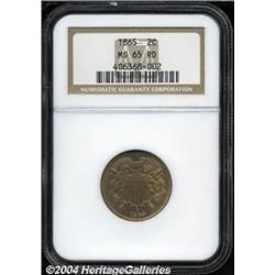1865 2C MS65 Red NGC.