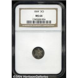1864 3CS MS64 NGC.
